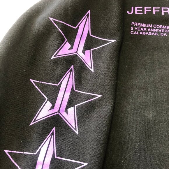 Jeffree Star Cosmetics Black & Purple 5 Yr Anniversary Pullover Hoodie Size Med - Picture 4 of 13